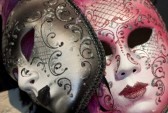 9485413-brown-and-pink-venetian-carnival-masks